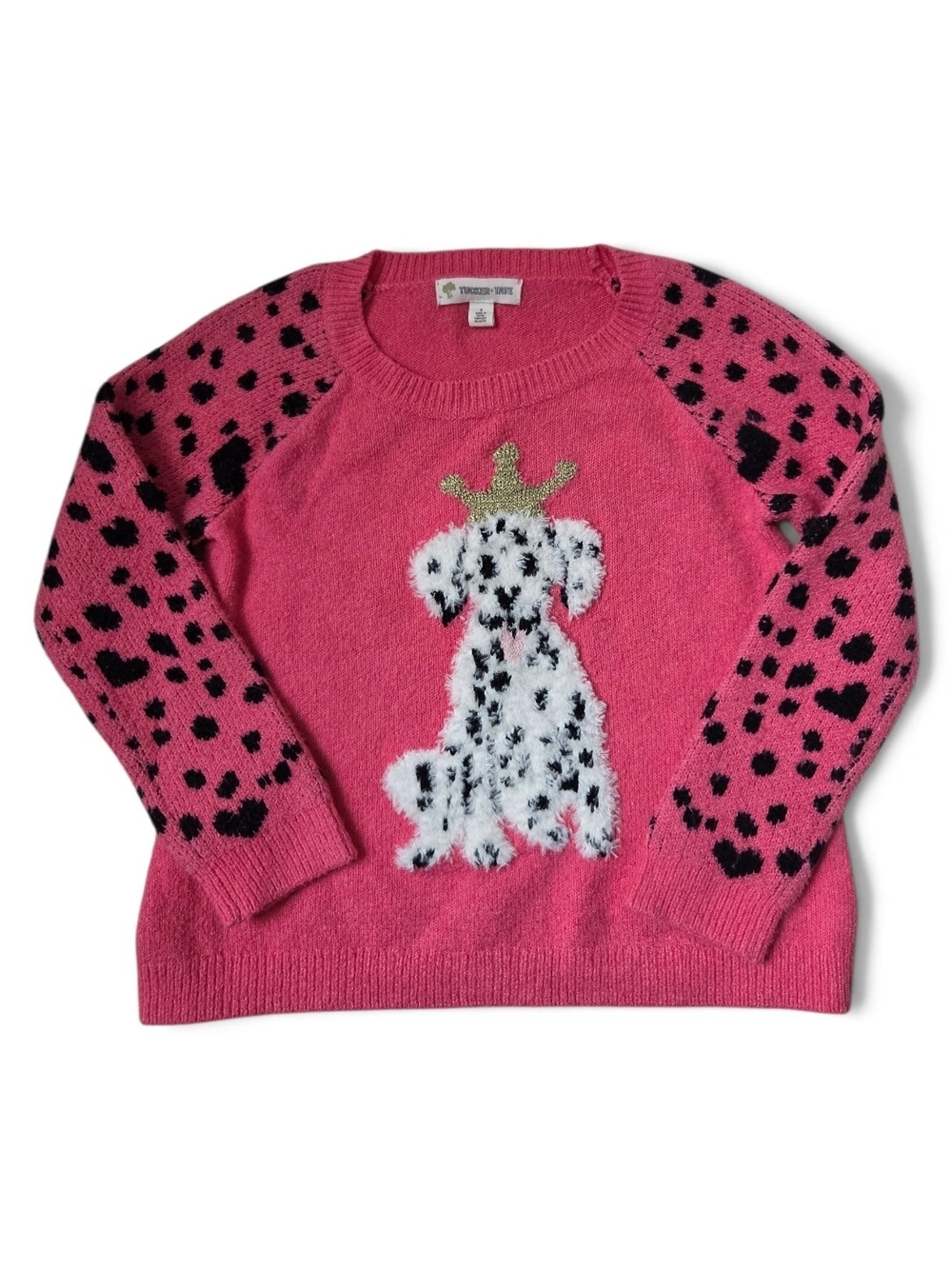 Tucker + Tate Hot Pink Dalmatian Crown Knit Sweater 3T - Picture 7 of 7